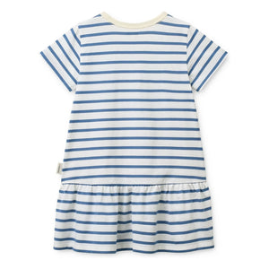 Liewood - Vestido de algodón orgánico a rayas Madden | Azul