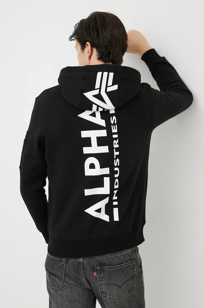 Sudadera con capucha y estampado trasero Alpha Industries