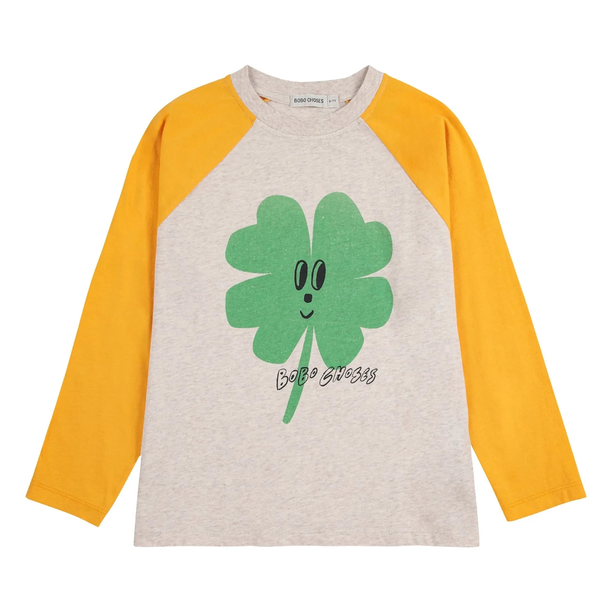 Bobo Choses - Camiseta Trébol de Algodón Orgánico con Bloques de Color | Amarillo