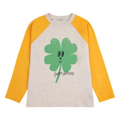 Bobo Choses - Camiseta Trébol de Algodón Orgánico con Bloques de Color | Amarillo