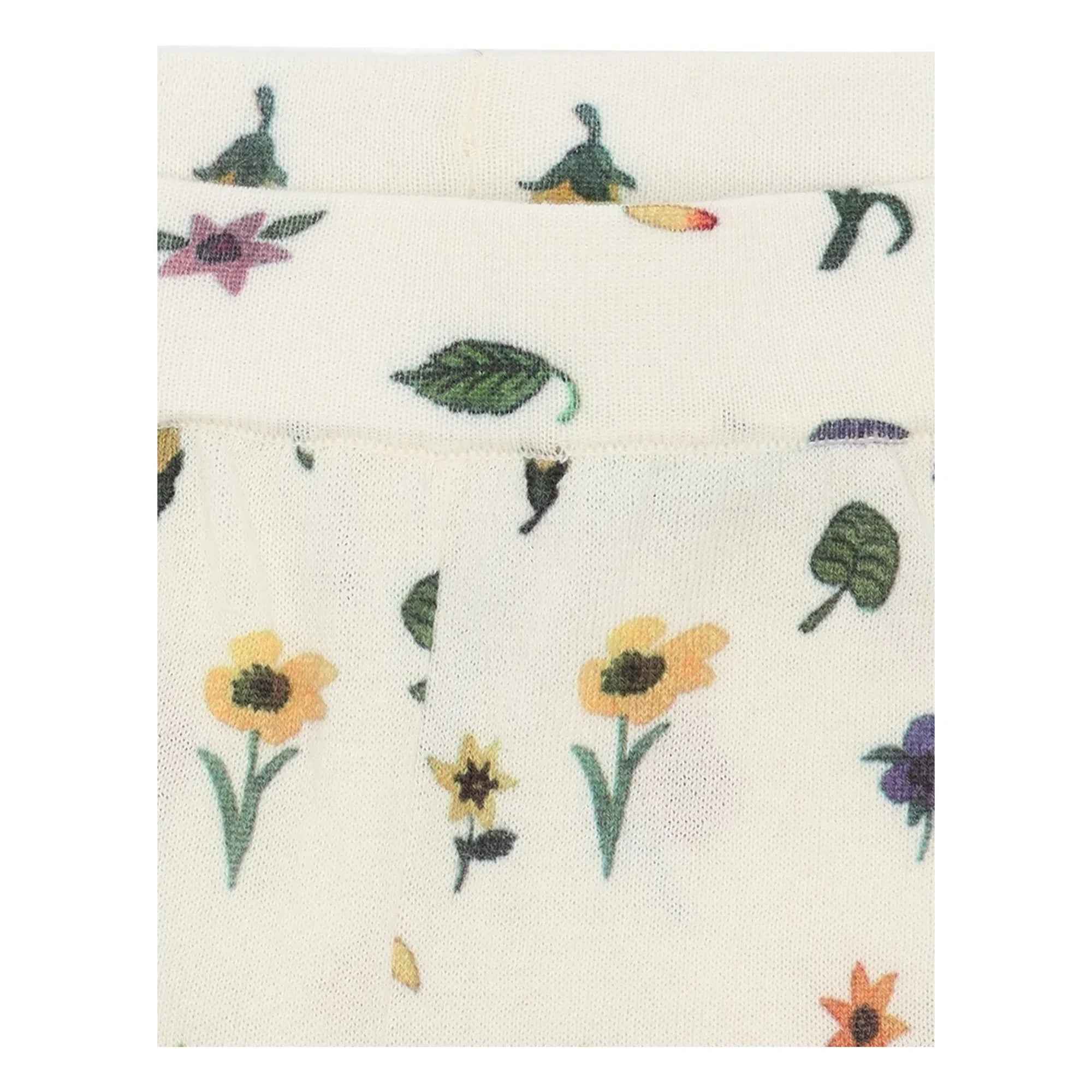 FUB - Pantalón corto de flores de malla extrafina de algodón orgánico | Crudo