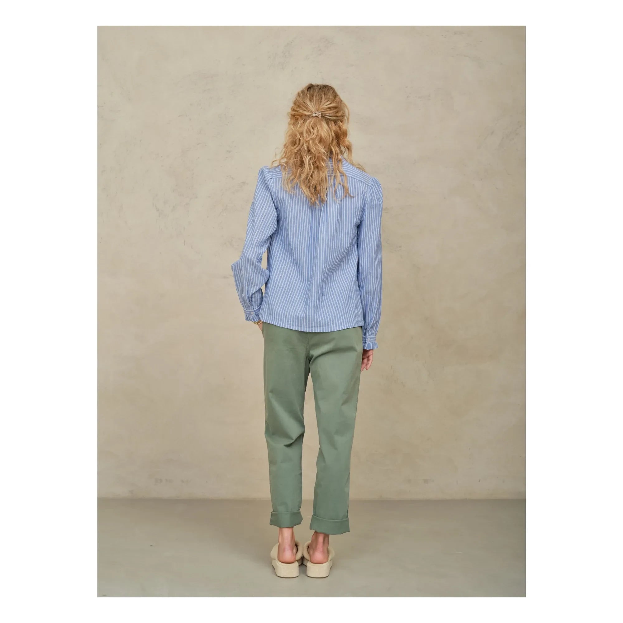 M.A.B.E. - Blusa a rayas de algodón Chrissie | Azul