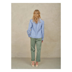 M.A.B.E. - Blusa a rayas de algodón Chrissie | Azul