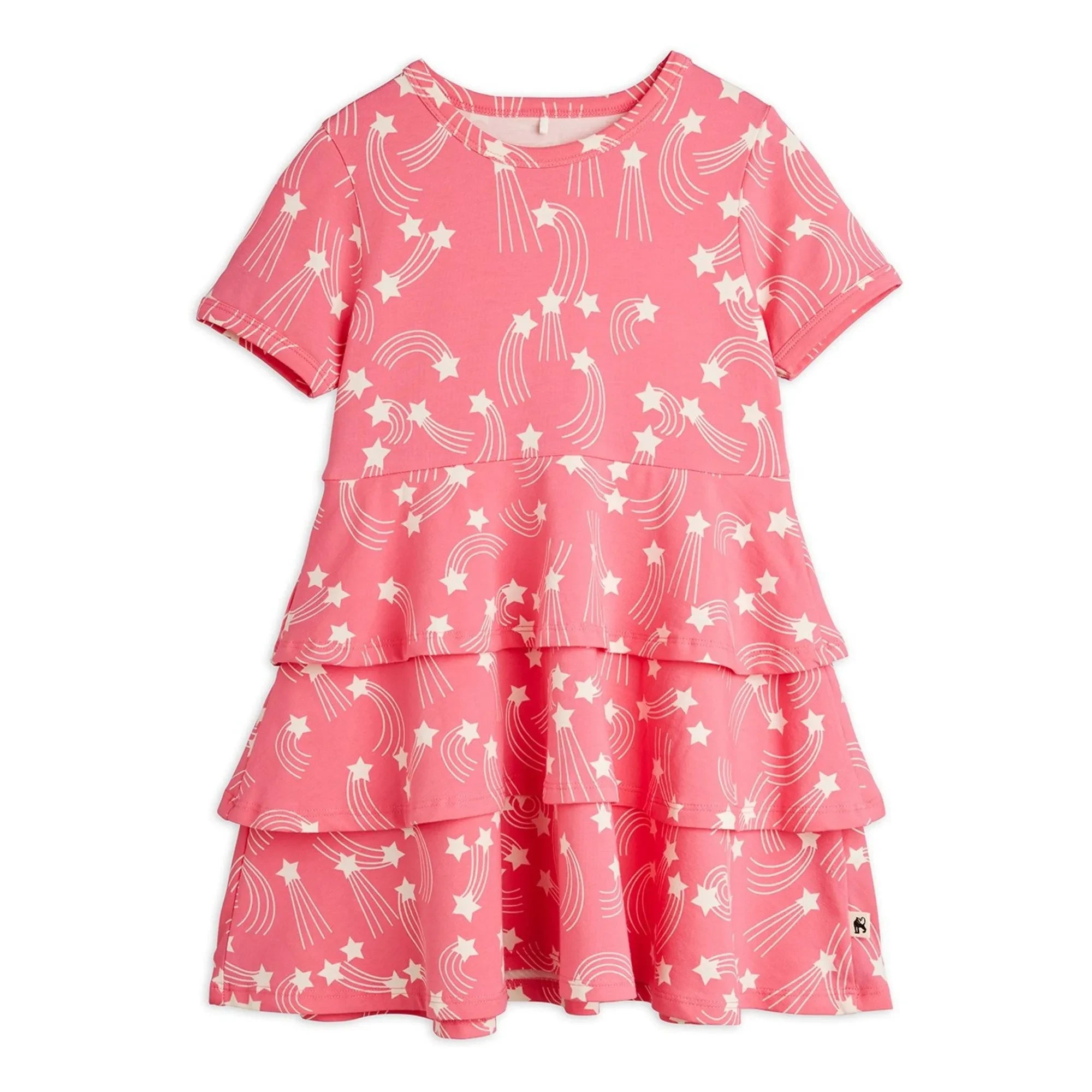 Mini Rodini - Vestido de algodón orgánico con estrellas | Rosa