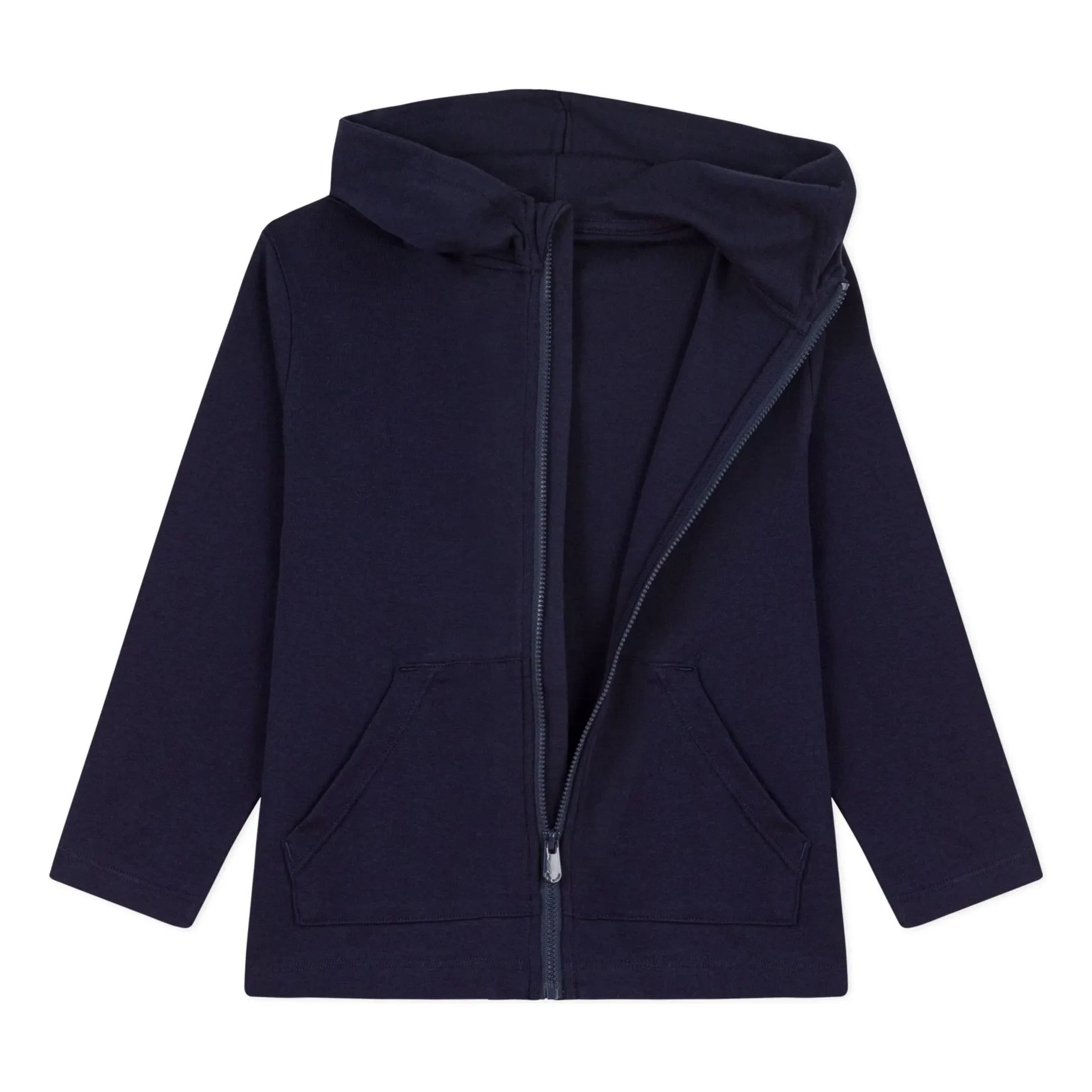 Petit Bateau - Sudadera con capucha y cremallera | Azul marino
