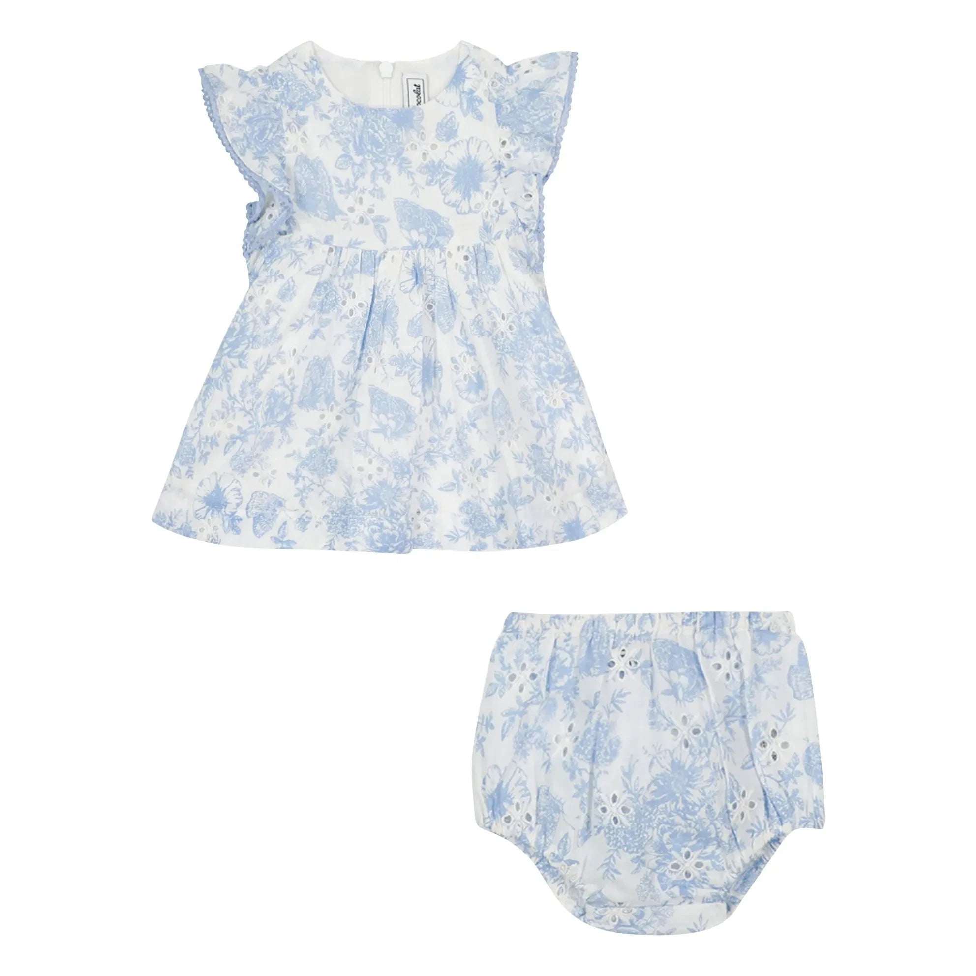 Tartine et Chocolat - Pelele floral | Azul celeste