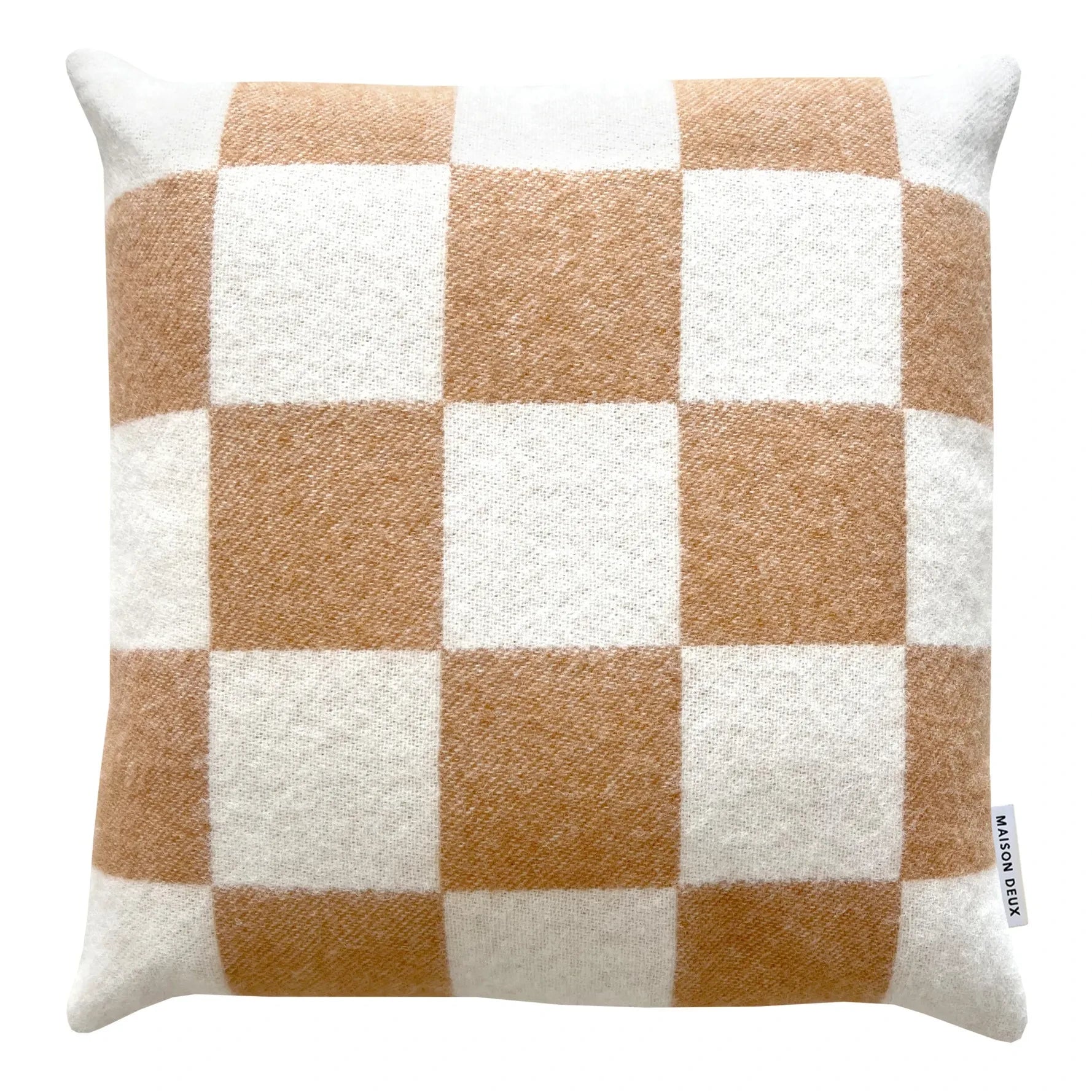 Maison Deux - Funda de almohada de lana Damier | Blanco roto