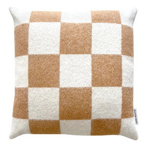Maison Deux - Funda de almohada de lana Damier | Blanco roto