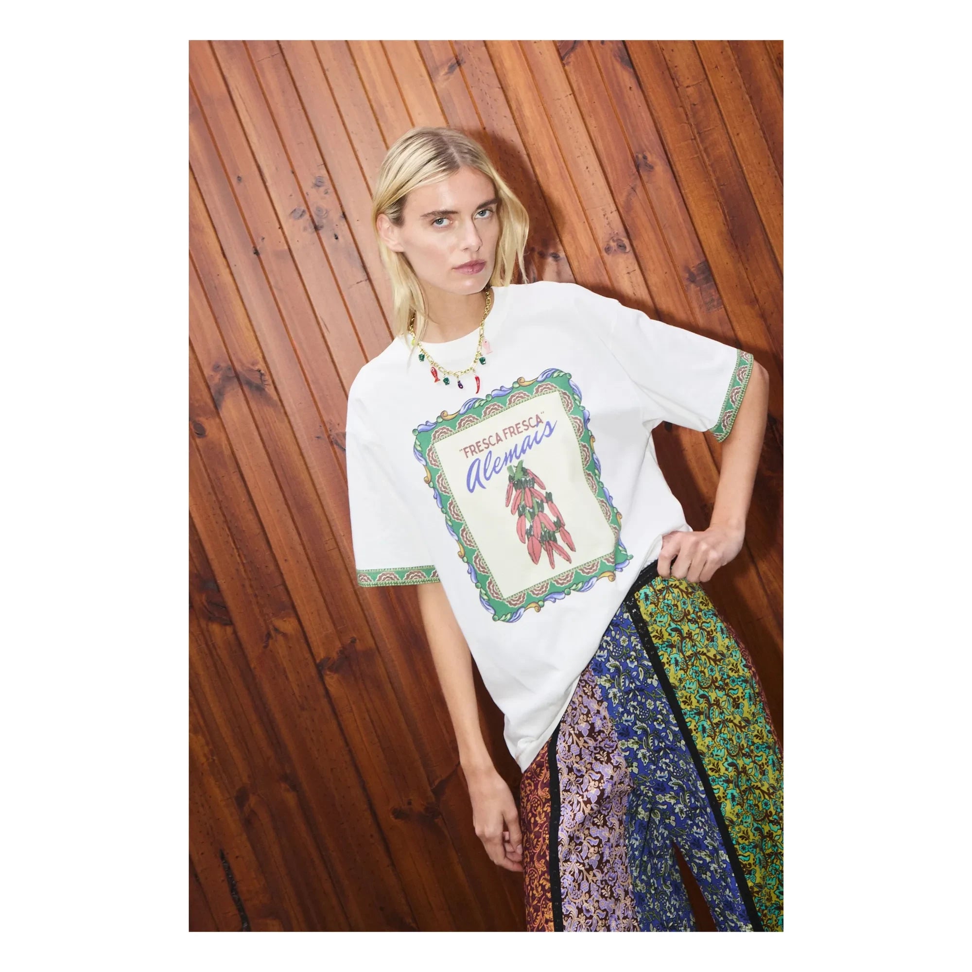 Alémais - Camiseta de algodón orgánico Katerina Chilli | Crema