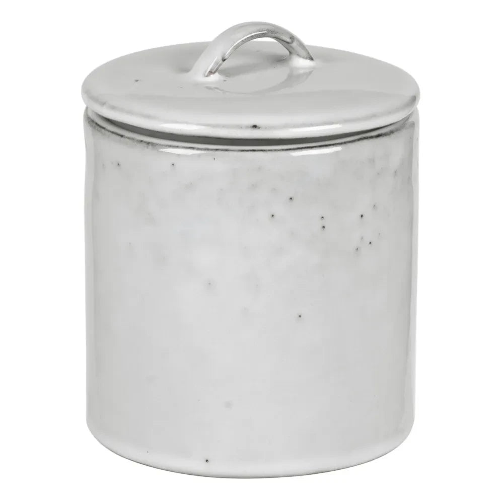 Broste Copenhague - Jardinera de gres Nordic Sand con tapa | Gris claro