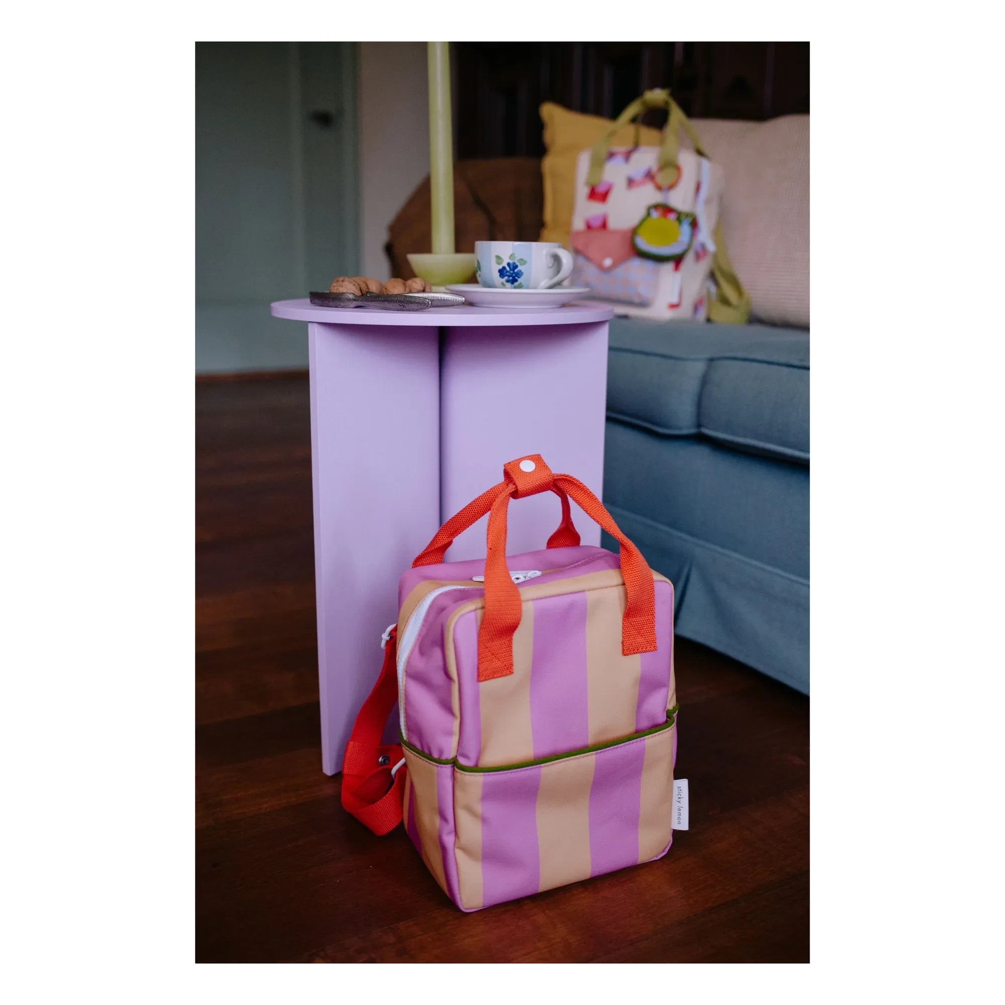 Sticky Lemon - Mochila a Rayas Pequeña | Rosa empolvado