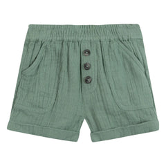 Tartine et Chocolat - Pantalones Cortos de Gasa Abotonados de Algodón | Caqui
