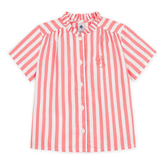 Petit Bateau - Blusa de algodón orgánico a rayas | Coral