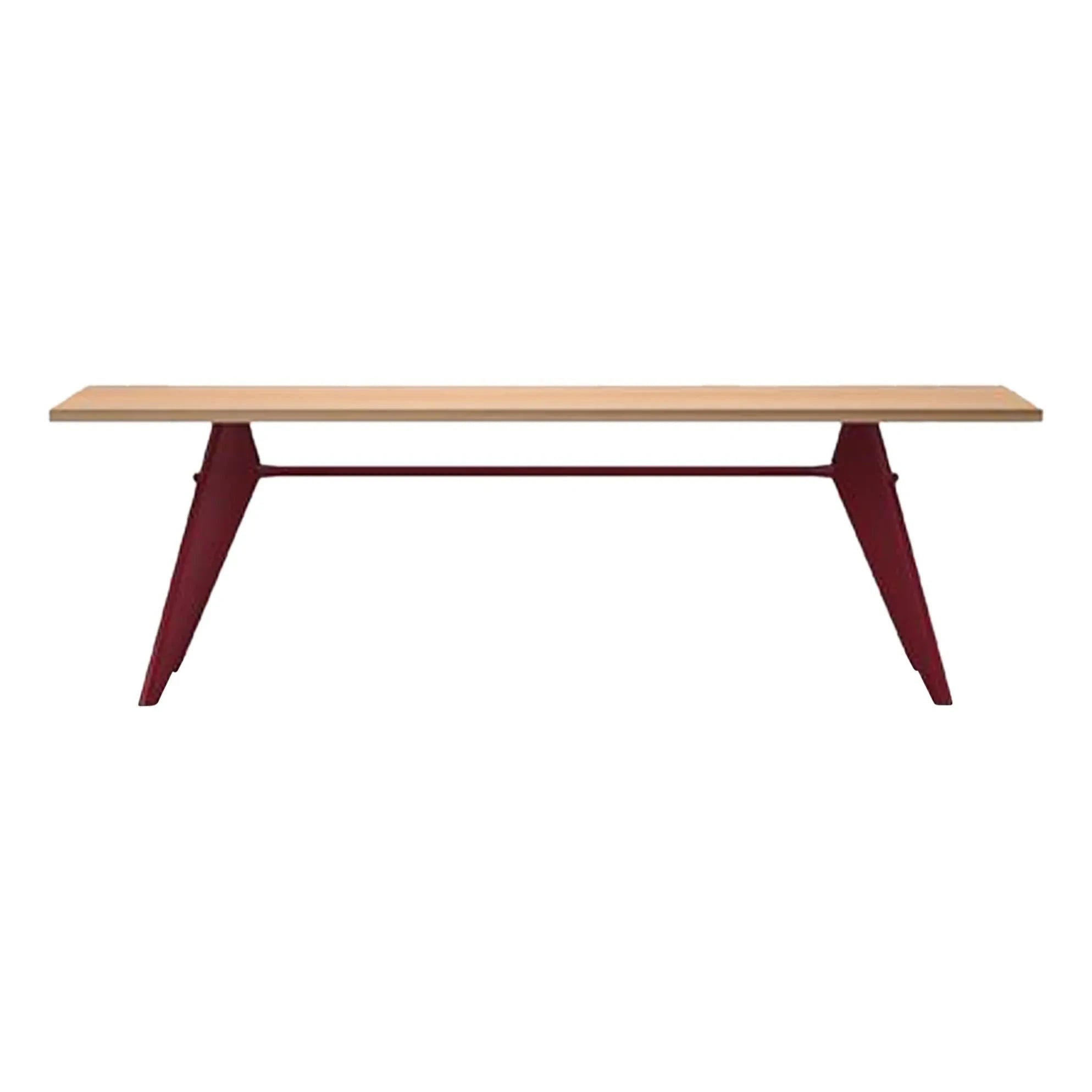 Vitra - Mesa EM - base roja japonesa - Jean Prouvé, 1950 | Roble