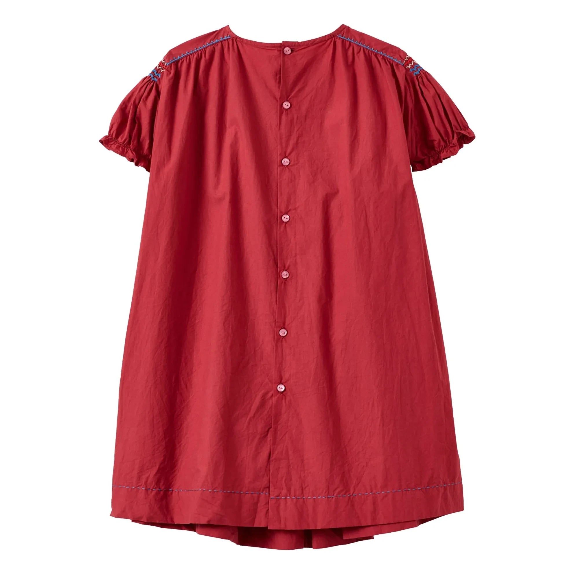 Caramel - Vestido fruncido de moringa | Rojo cereza