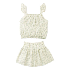 Gingersnaps - Conjunto de top y falda de flores Ambessa | Crudo