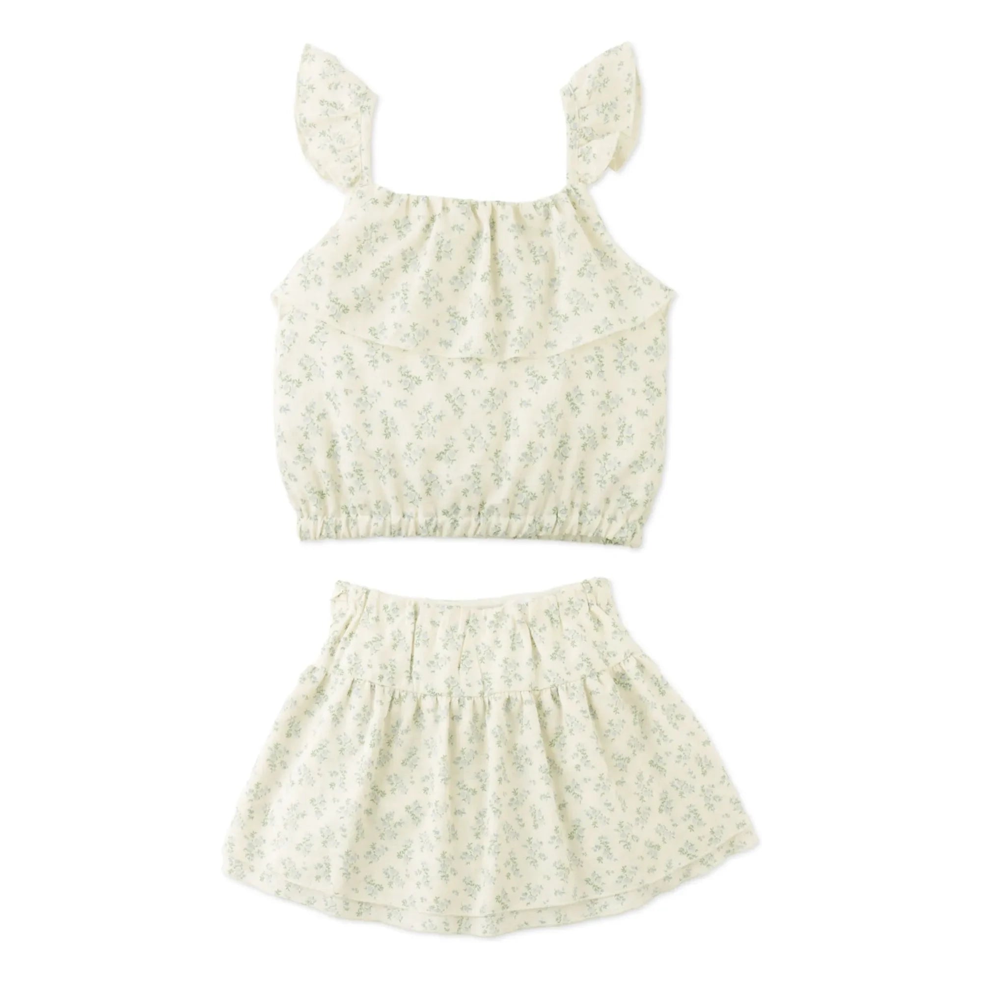 Gingersnaps - Conjunto de top y falda de flores Ambessa | Crudo