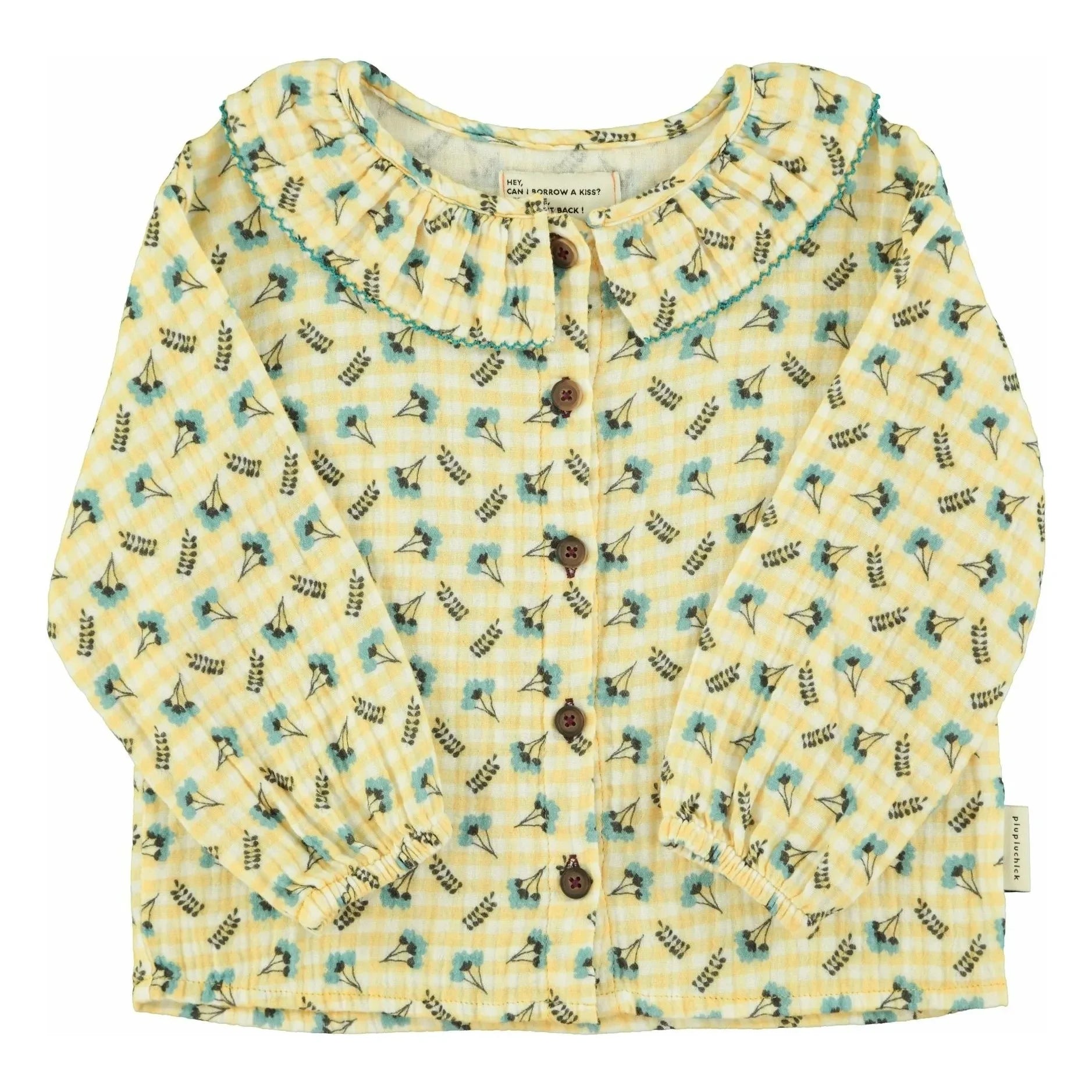 Piupiuchick - Blusa de cuello claudine floral | Amarillo