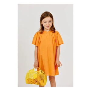 Arsène et Les Pipelettes - Vestido de volantes de voile de algodón orgánico | Naranja