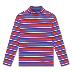 Repose AMS - Cuello cisne de algodón orgánico a rayas | Morado
