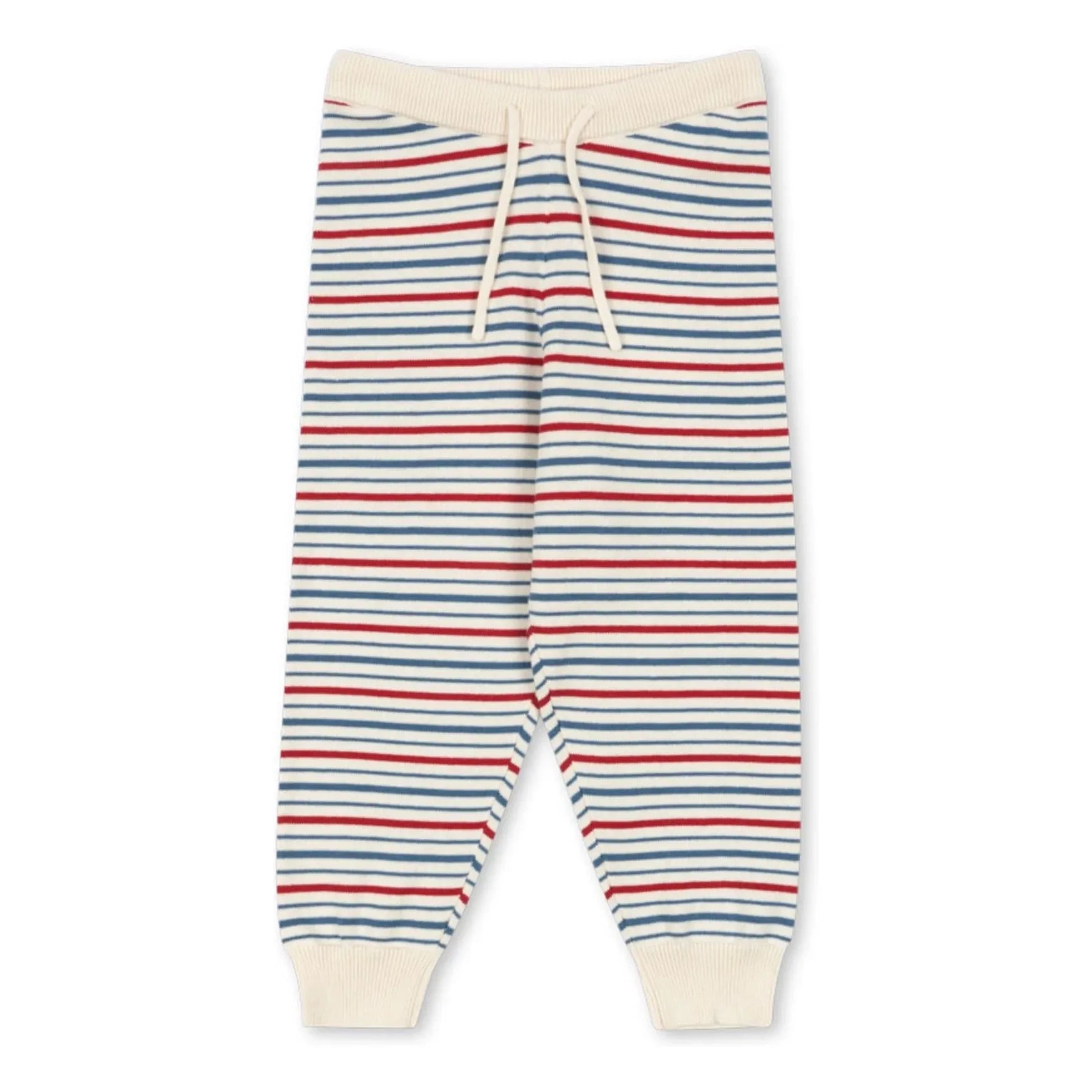 Konges Sløjd - Pantalón de punto de algodón orgánico a rayas Manis | Crudo