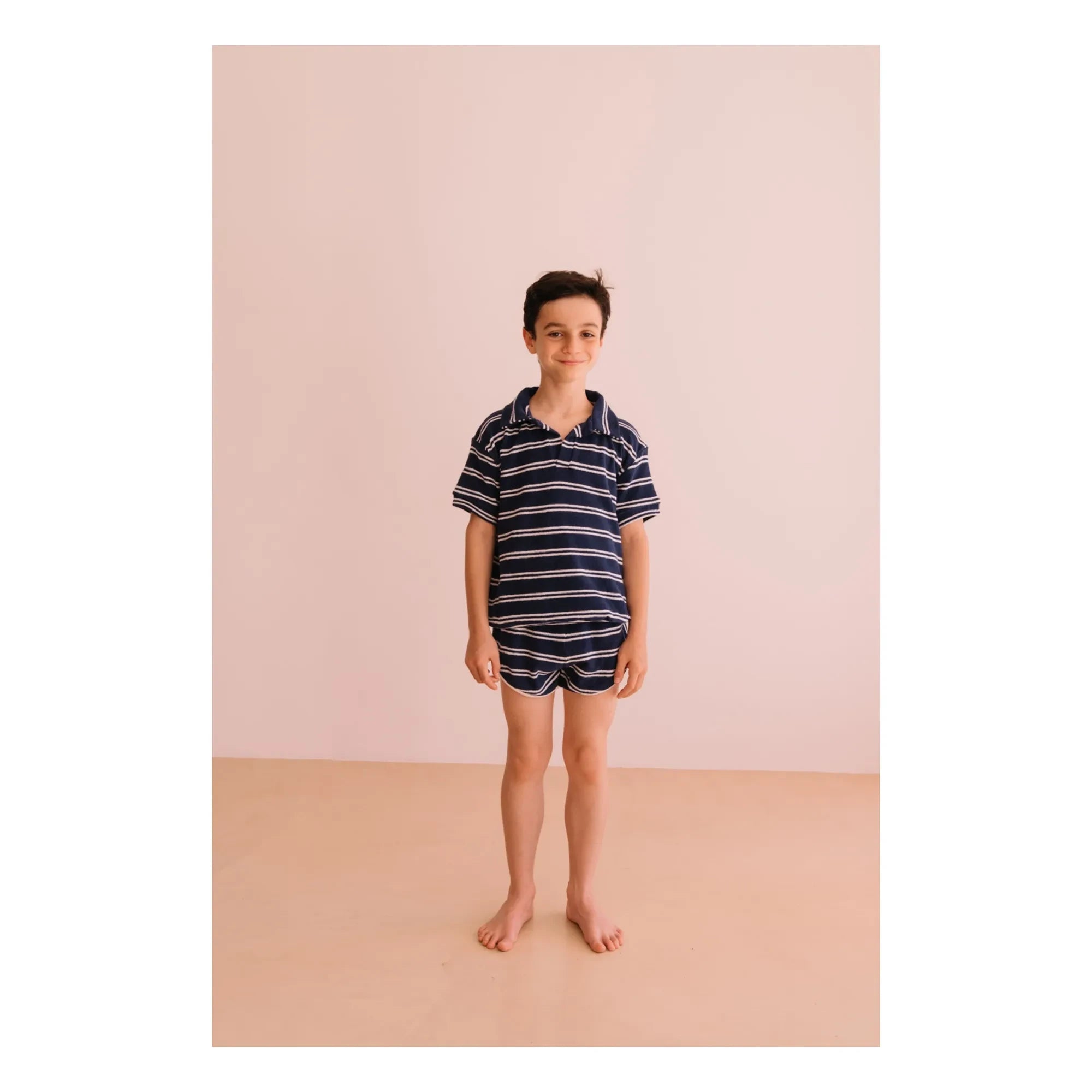 We Are Kids - Juju Shorts de algodón orgánico a rayas | Azul marino