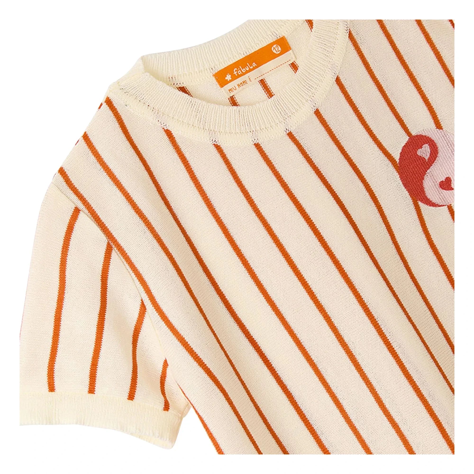 Fábula - Camiseta de rejilla Yin Yang a rayas | Crudo