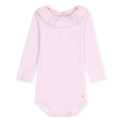 Petit Bateau - Uni-collar body Organik pamuk | Soluk Pembe