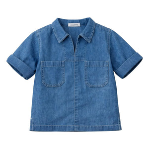 Lililotte - Camisa de algodón orgánico Carl Tencel | Azul denim
