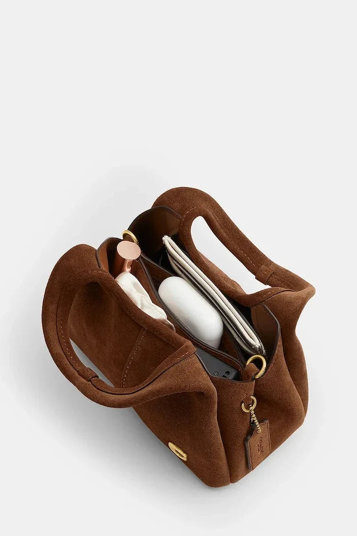 Bolso de hombro de ante Coach Lana 19 para mujer