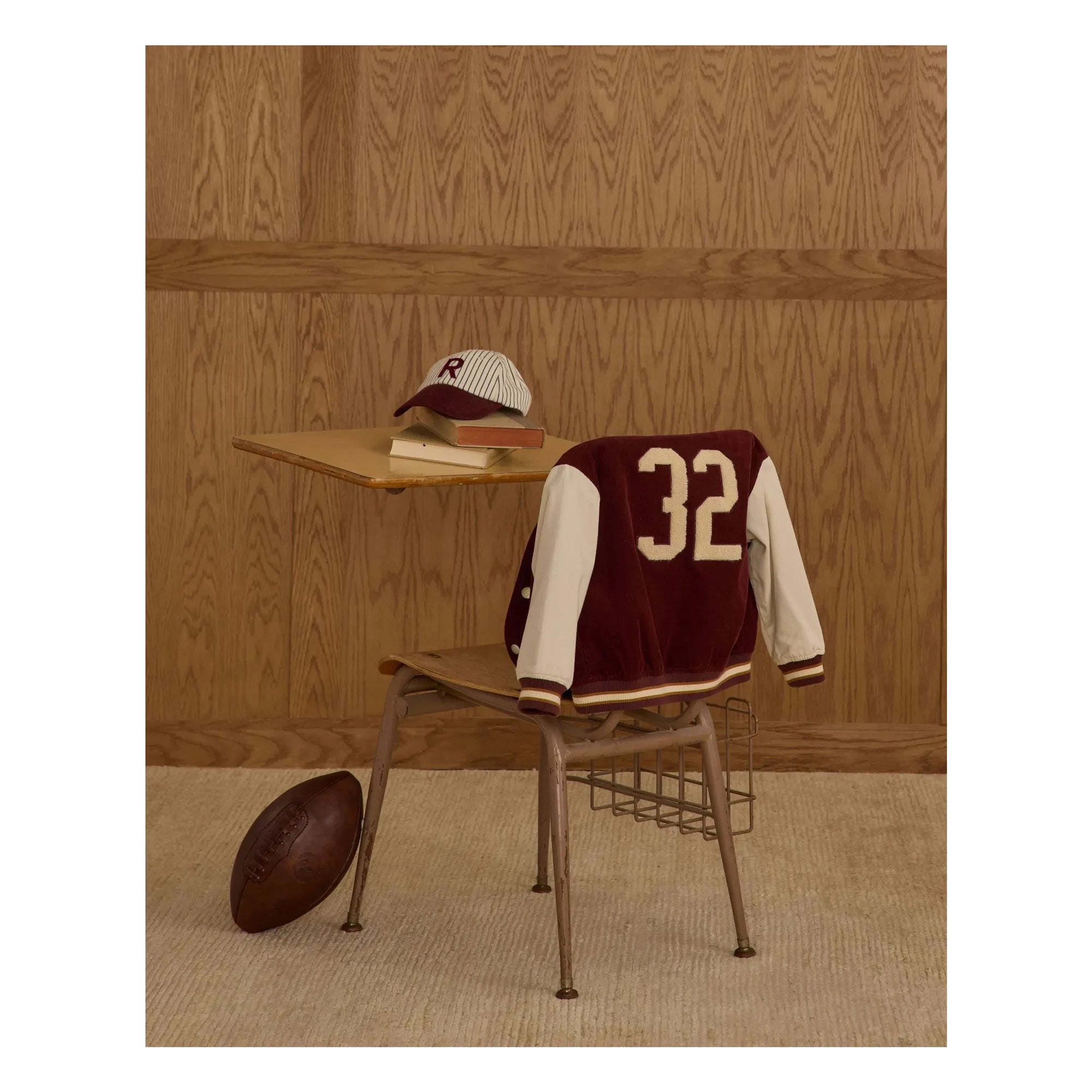 Rylee + Cru - Chaqueta Bomber de Terciopelo Varsity | Burdeos