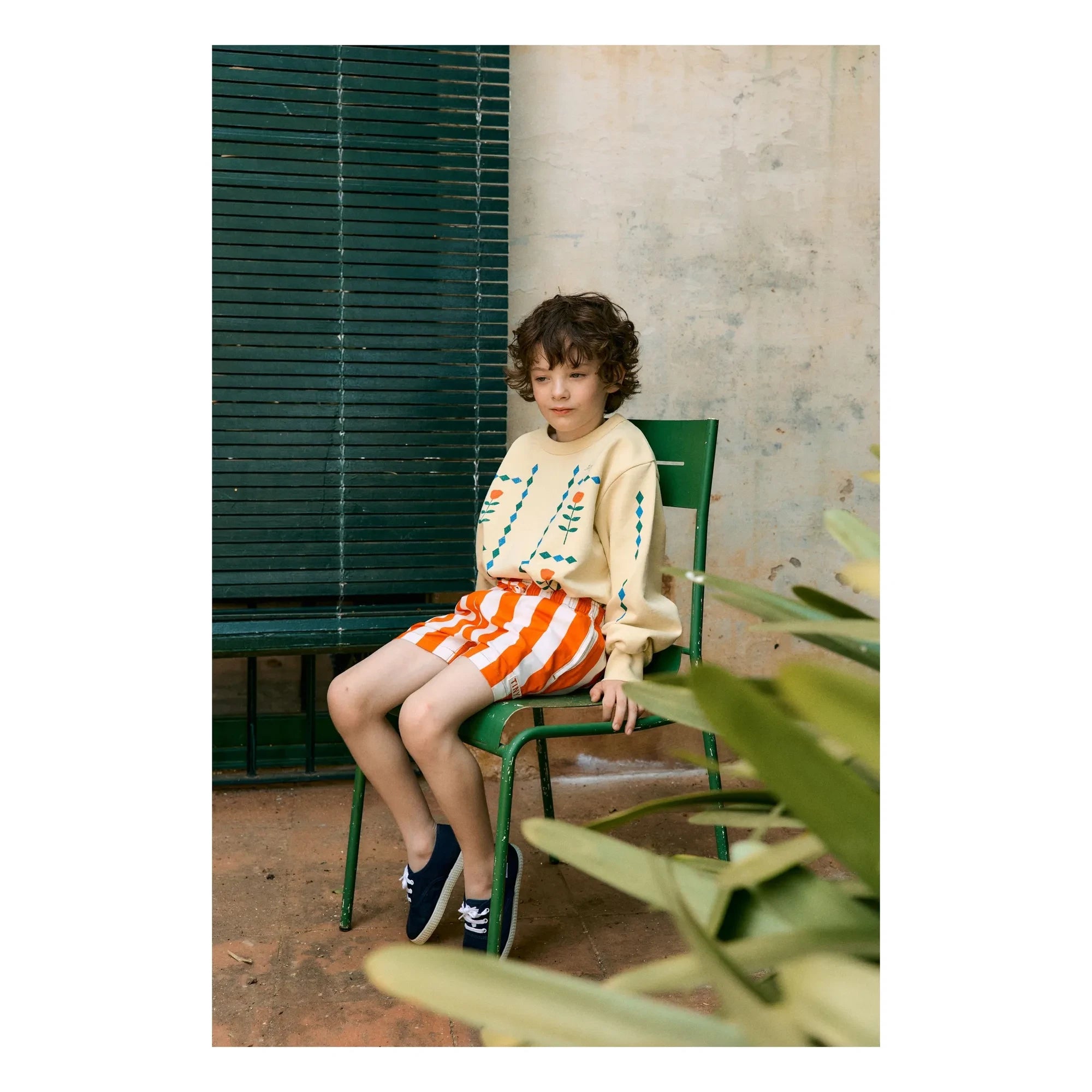 Tinycottons - Pantalones Cortos de Sarga a Rayas | Rojo