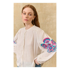 Louise Misha - Blusa Jeanne de algodón orgánico | Blanco