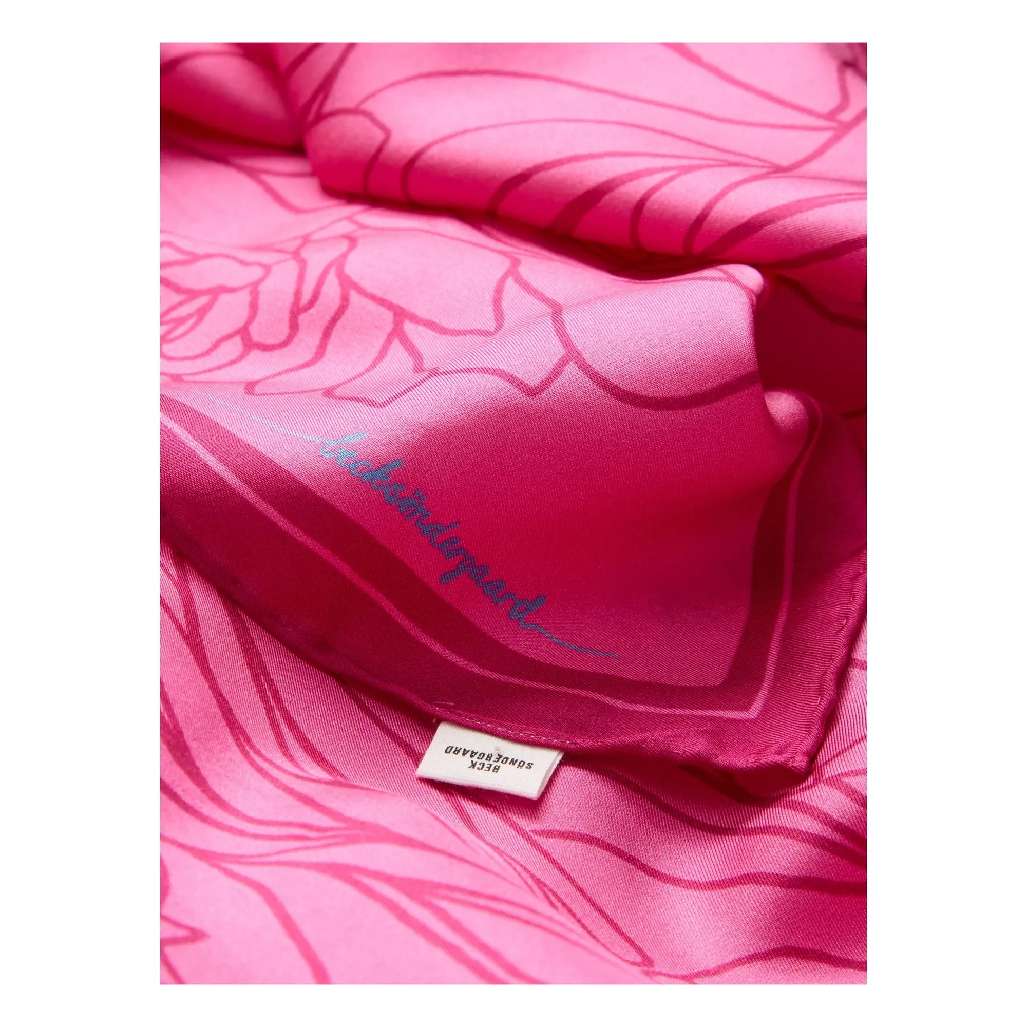 Becksöndergaard - Pañuelo de seda Stencia Lale | Rosa fluorescente