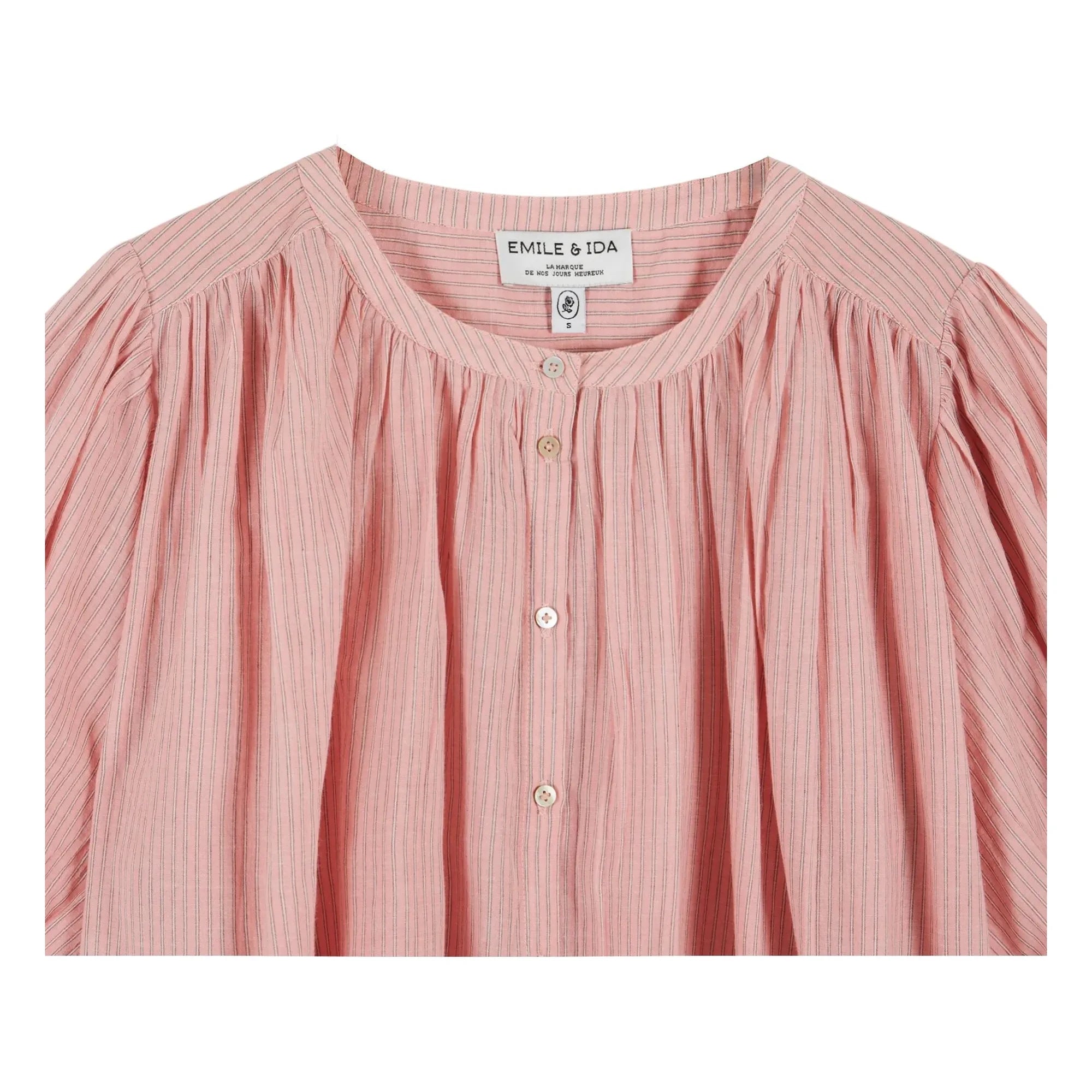 Emile et Ida - Blusa Rosa de Algodón Khadi