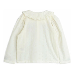 Mini Rodini - Blusa de algodón orgánico con fresas | Blanca