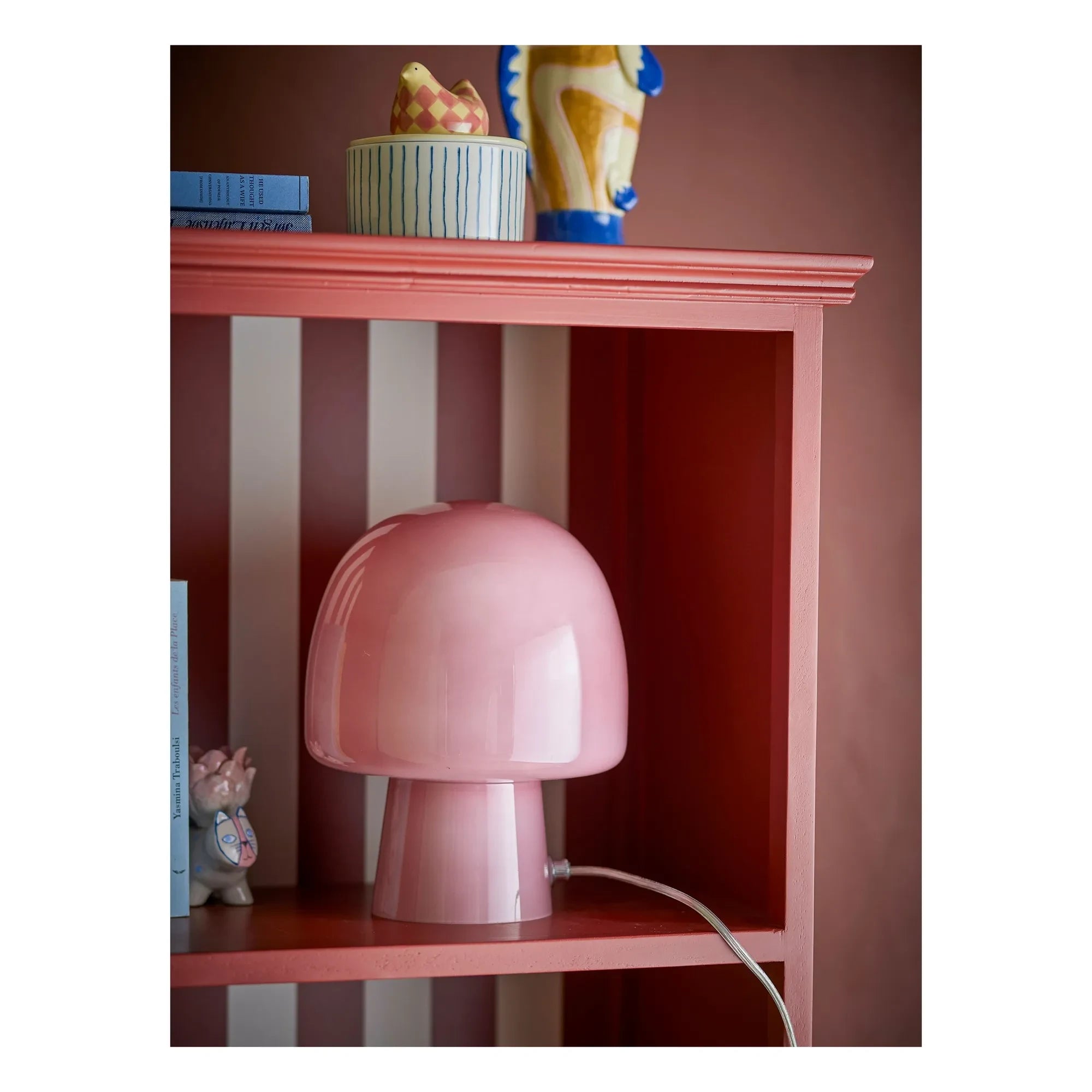 Bloomingville - Lámpara de mesa de cristal Paddy | Rosa