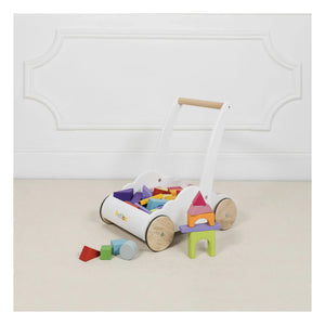 Le Toy Van - Carrito de bloques de madera Nuage | Blanco
