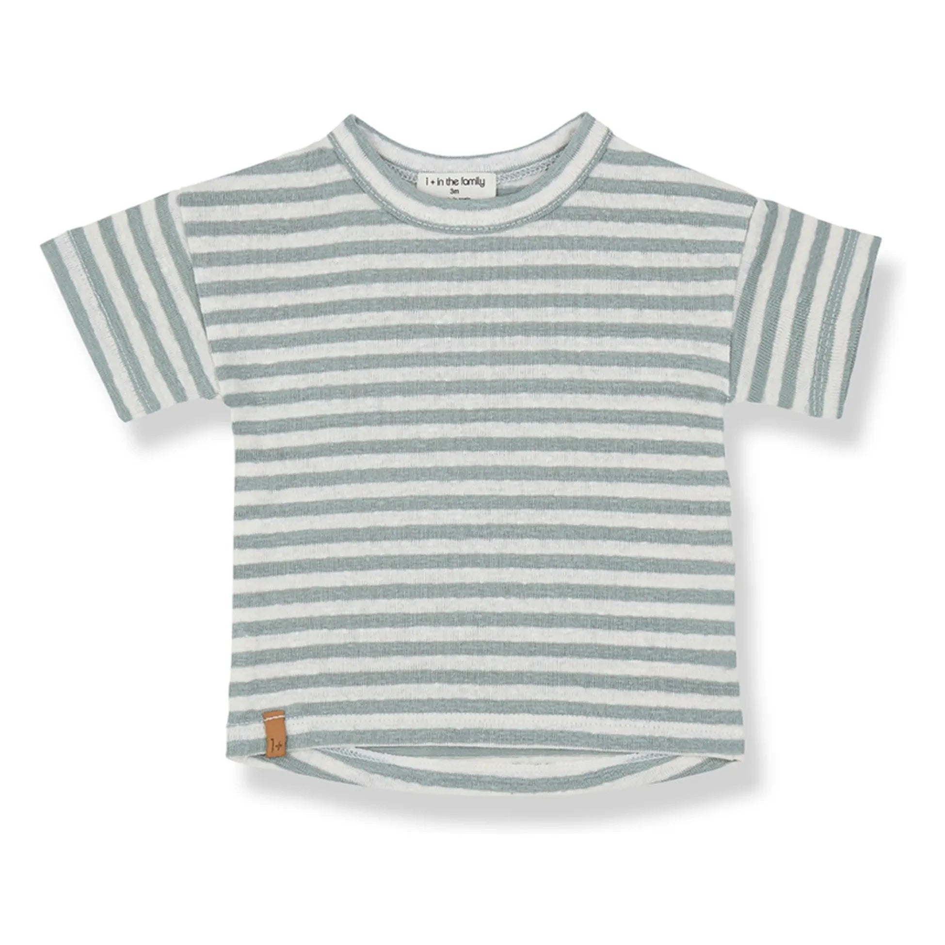 1+ en la familia - Camiseta de Lino a Rayas Saus | Verde Agua