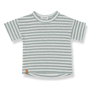 1+ en la familia - Camiseta de Lino a Rayas Saus | Verde Agua