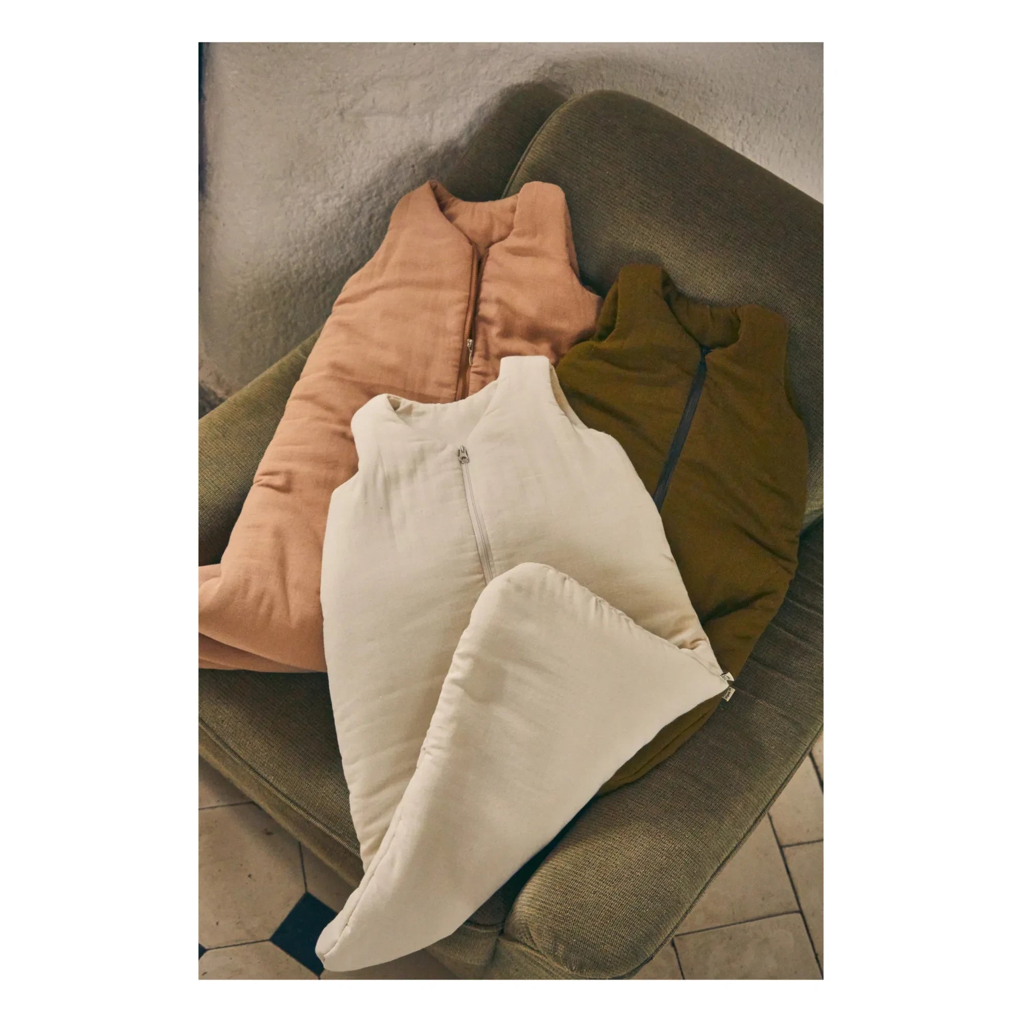 Poudre Organic - Saco de dormir para bebé de muselina de algodón doble | Rosa empolvado