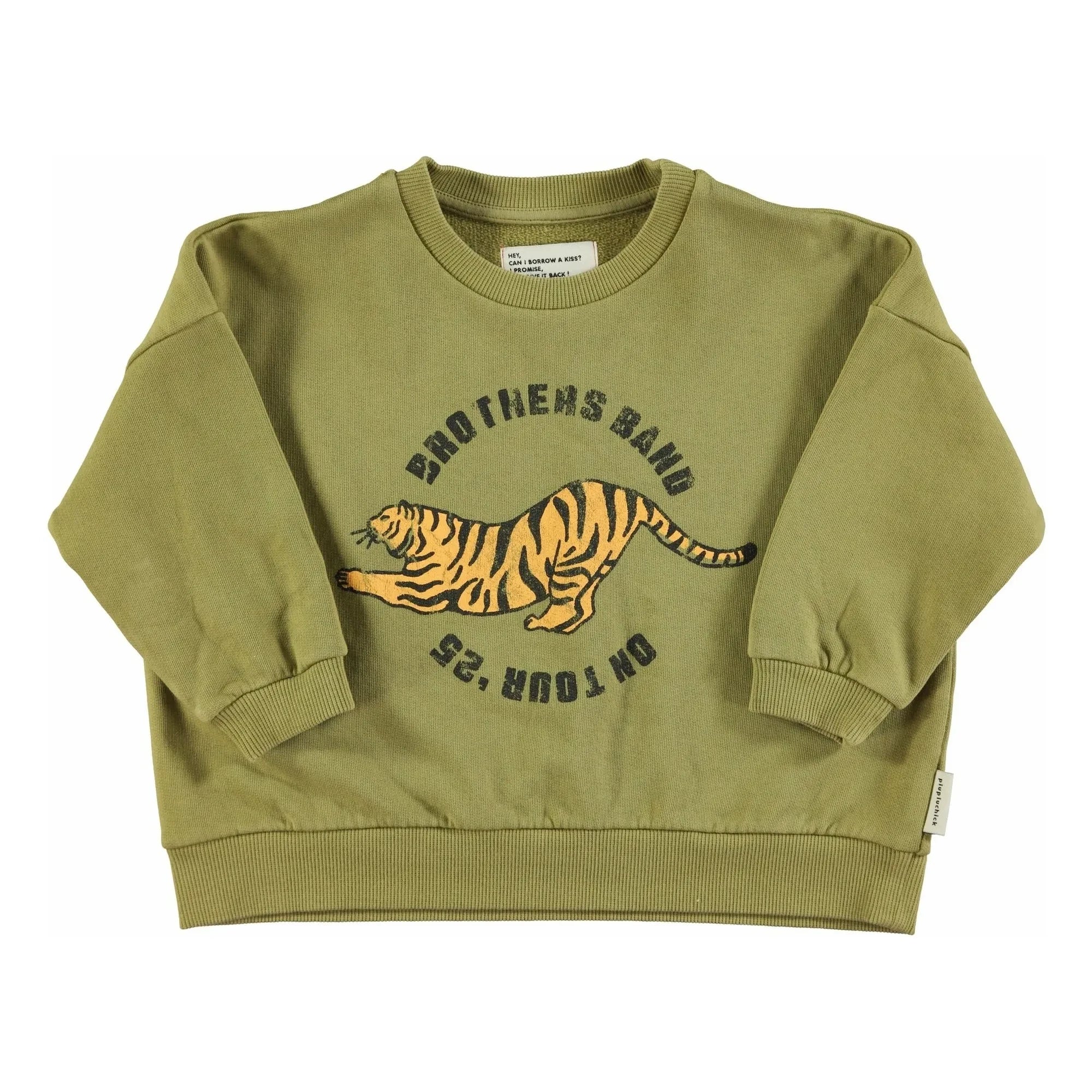 Piupiuchick - Sudadera Tigre Algodón Orgánico | Oliva