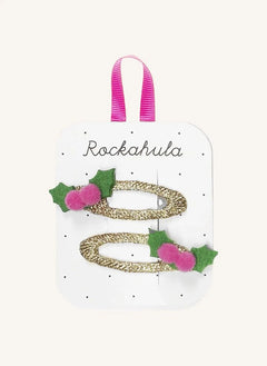 Rockahula Kids - 2’li Holly Püsküllü Saç Tokası Seti | Yeşil