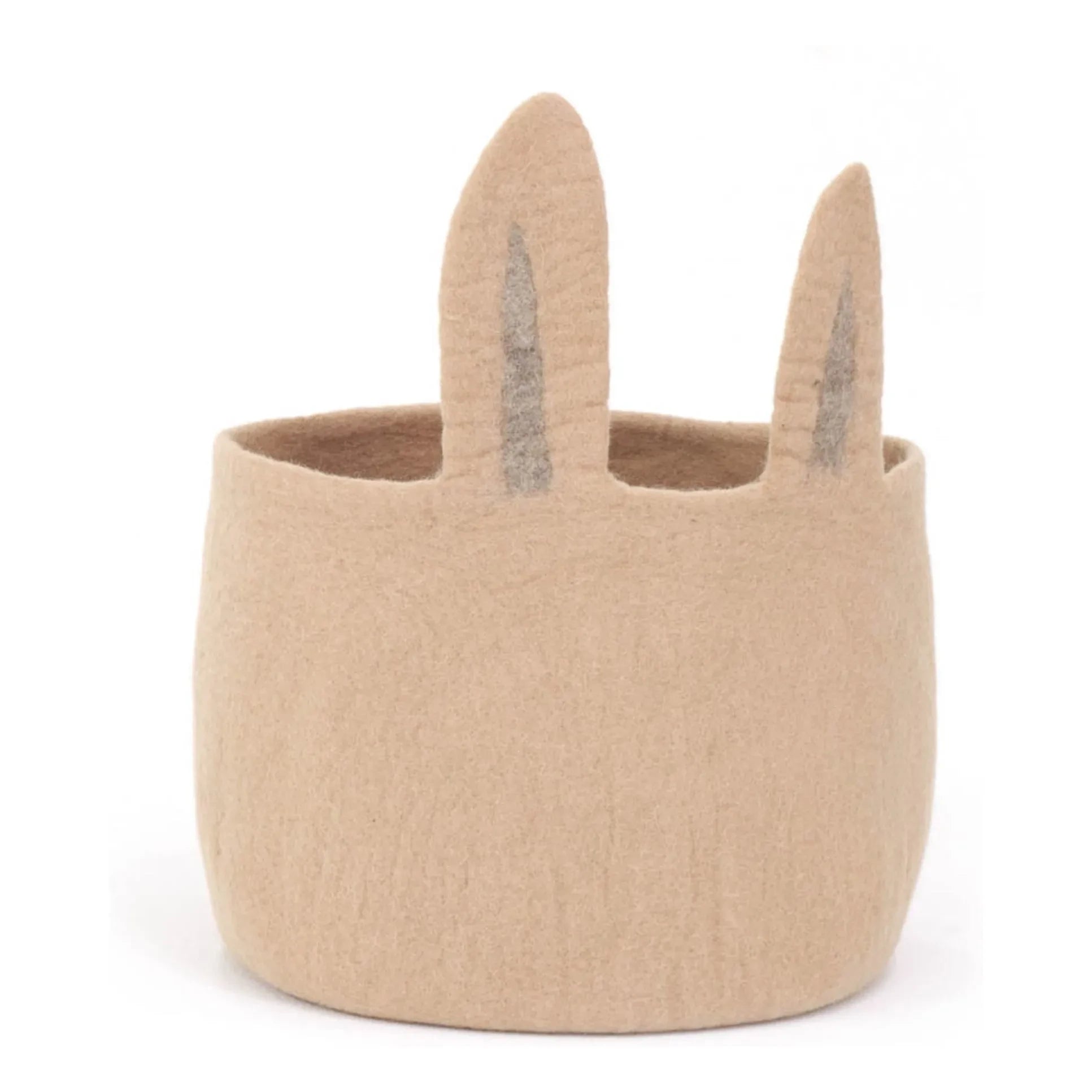 Muskhane - Cesto de fieltro con forma de conejo | Beige