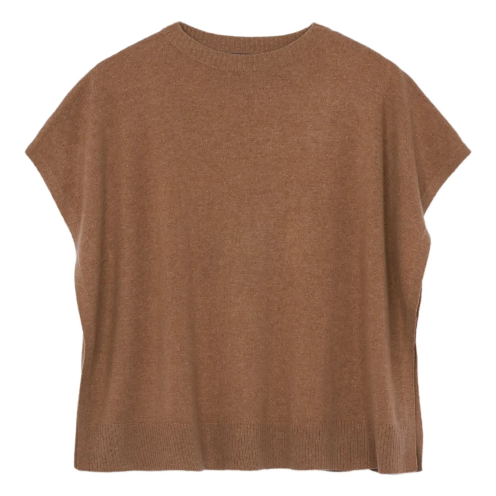 Bompard - Poncho de cuello barco de cachemira | Caramelo