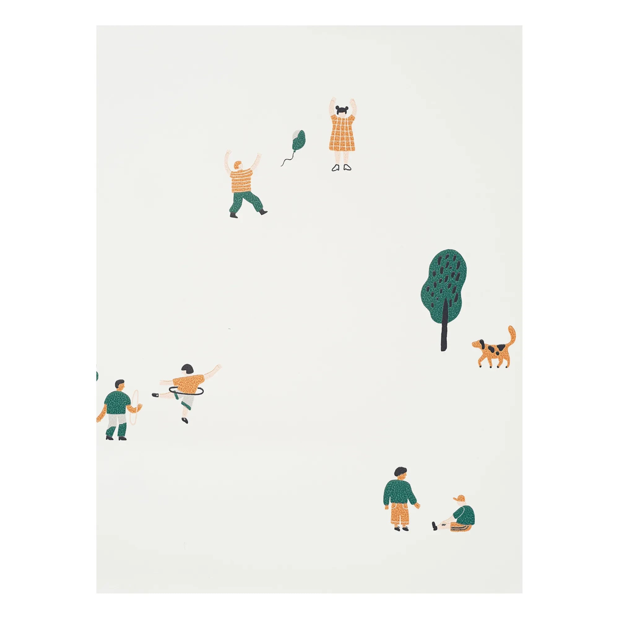 Ferm Living Kids - Papel pintado Park | Blanco roto