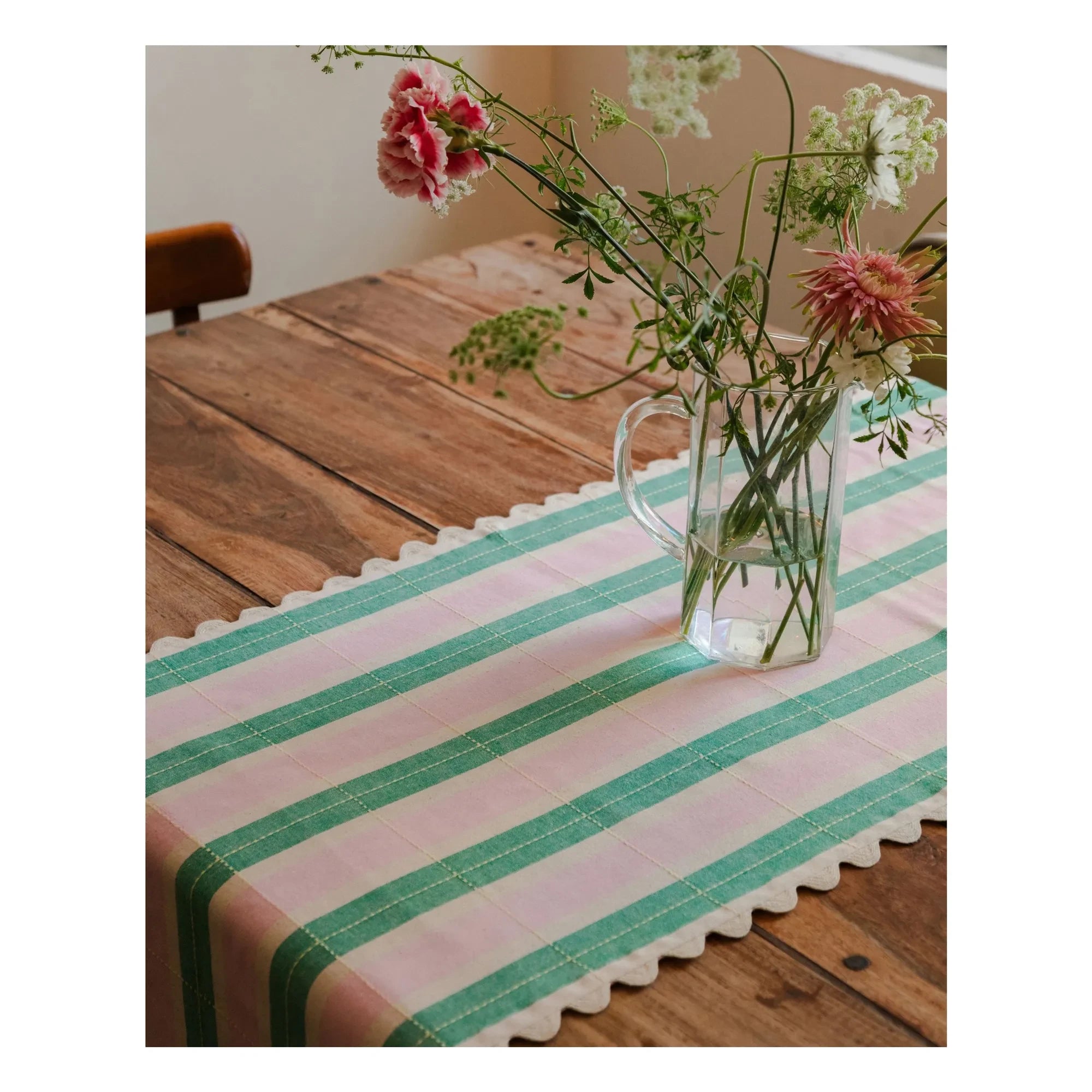 Tarta Gelatina - Camino de mesa de algodón orgánico | Verde