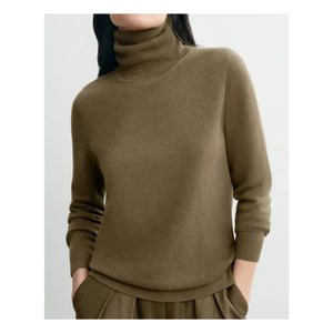 Bompard - Suéter Clásico de Cachemira de Cuello Alto | Beige