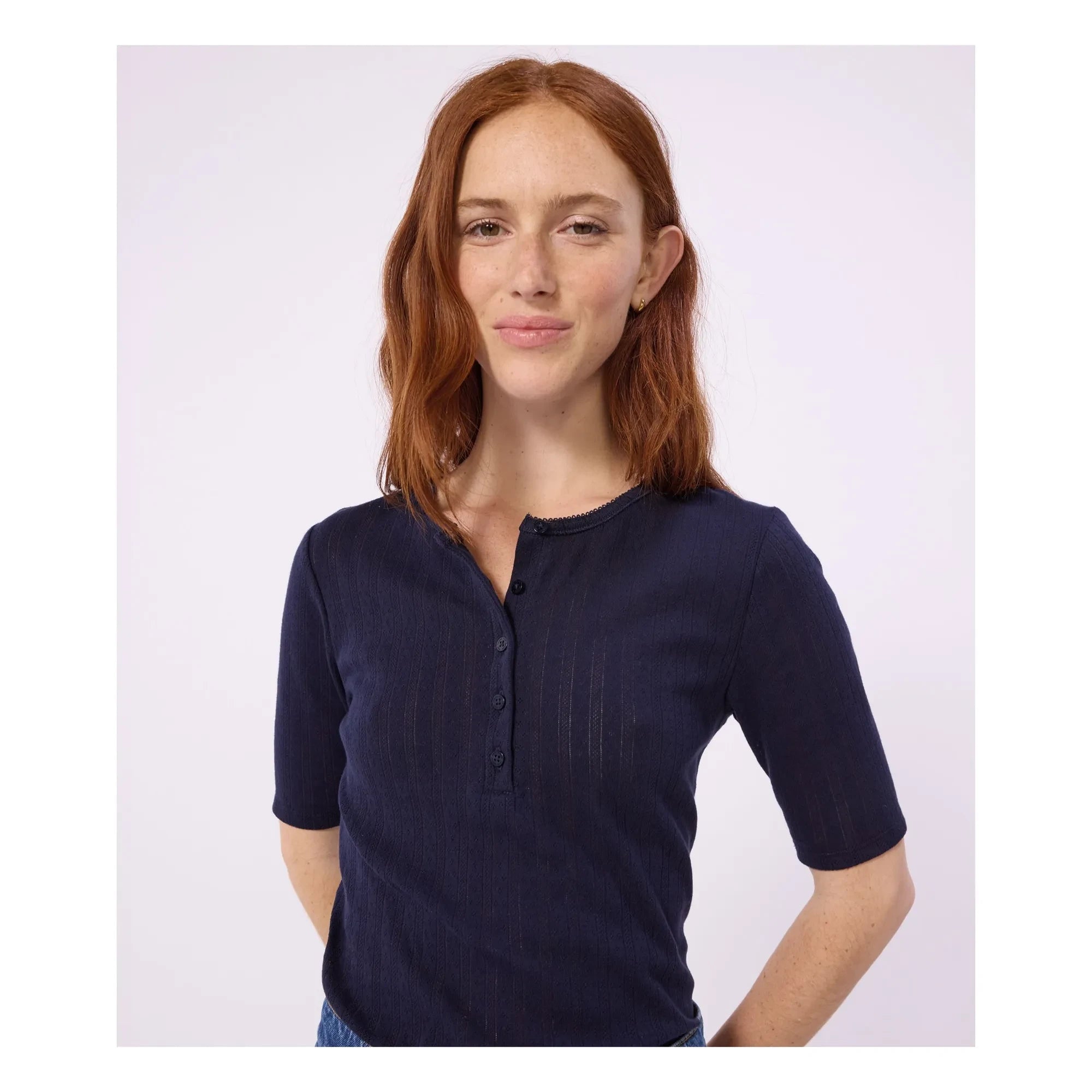Petit Bateau - Camiseta tunecina de punto | Azul marino