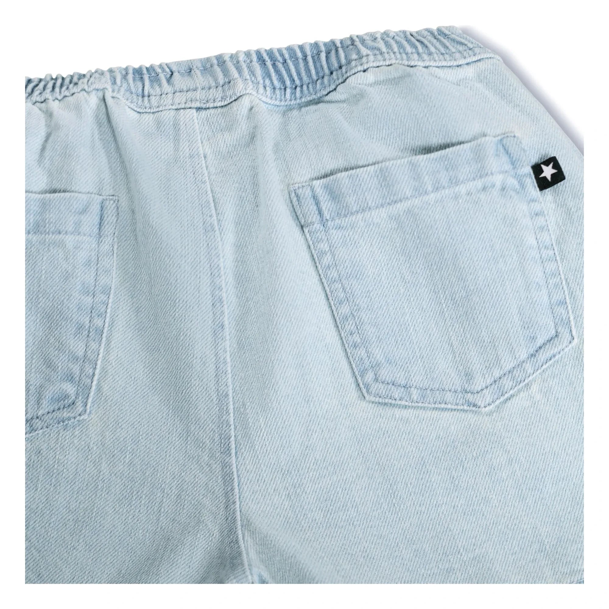 Molo - Pantalones Cortos de Algodón Orgánico Denim Shine | Azul Claro